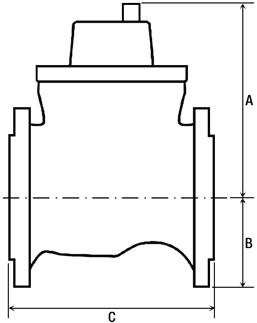 Water meter Model 1800 Series Woltmann Design Dimensional Drawing